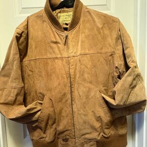Boston Harbour Mens Outdoorwear Suede Leather Bomber Jacket Brown XL‎